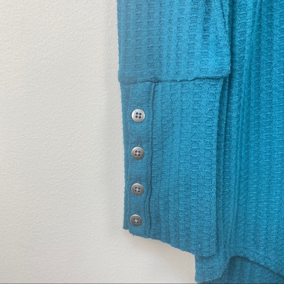 Chaser BUNDLE 2 Waffle Knit Thermal Metal Buttons Purple Teal Women's Size Small - Picture 6 of 13